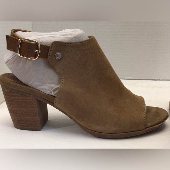 EuroSoft Makala Womens Open Toe Sandal Slingback Size 7.5 Taupe Suede Block Heel - Picture 9 of 11